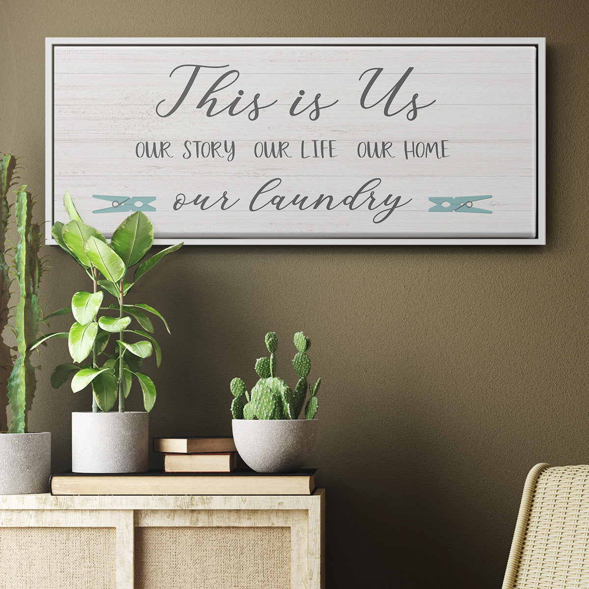 Us and Our Laundry - Floater Framed Canvas Print