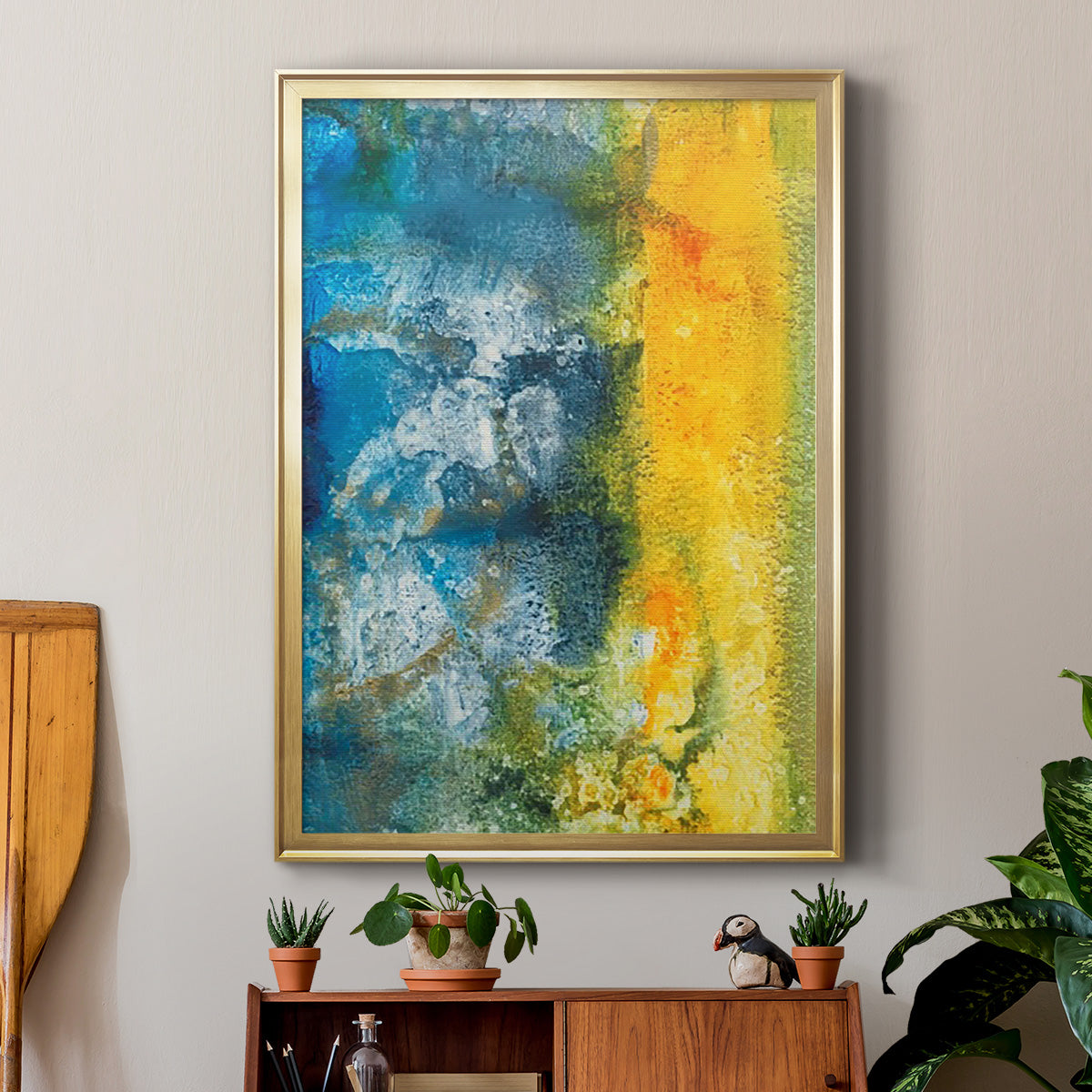 Aquatic Energy II - Modern Framed Canvas Print