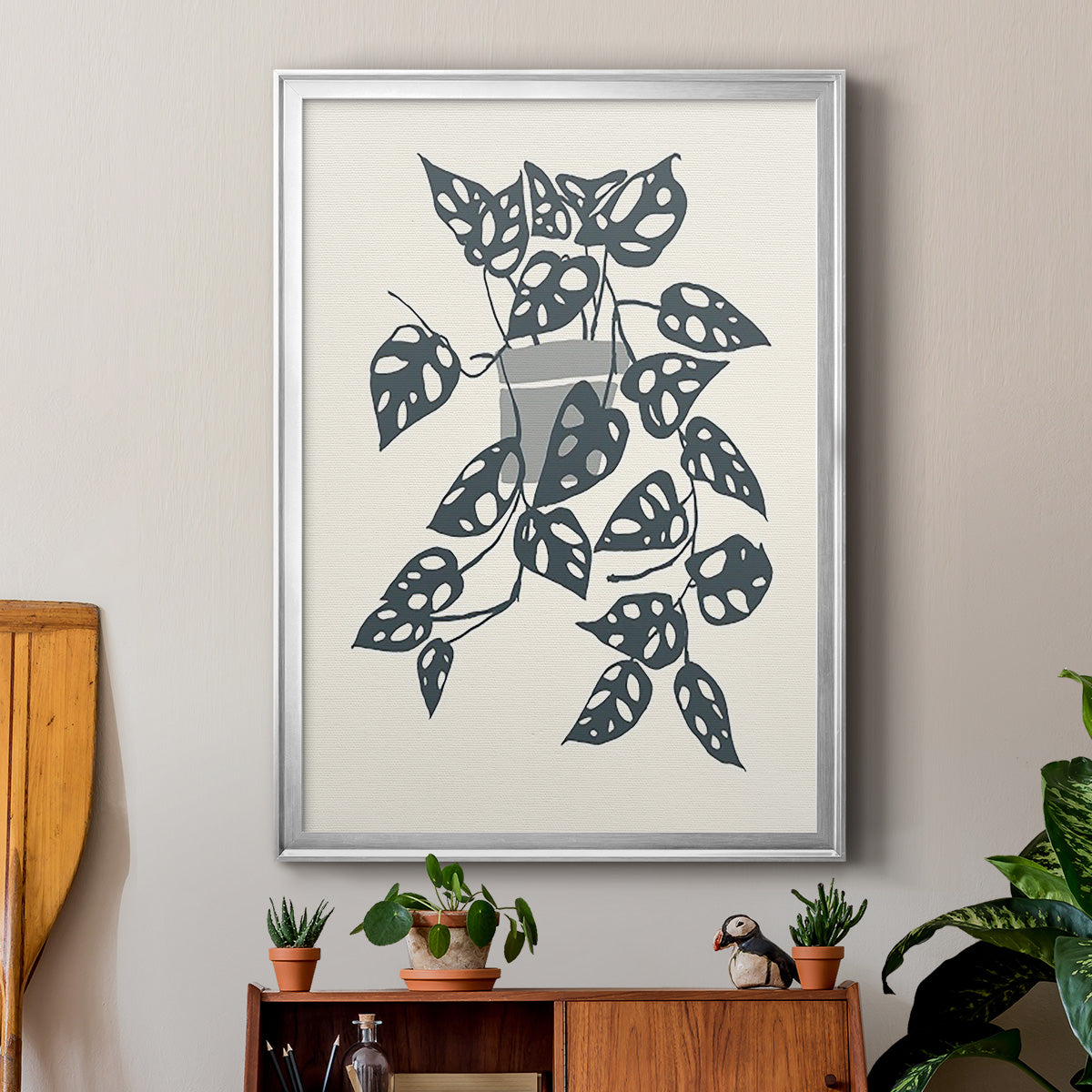 Growing Leaves II - Modern Framed Canvas Print