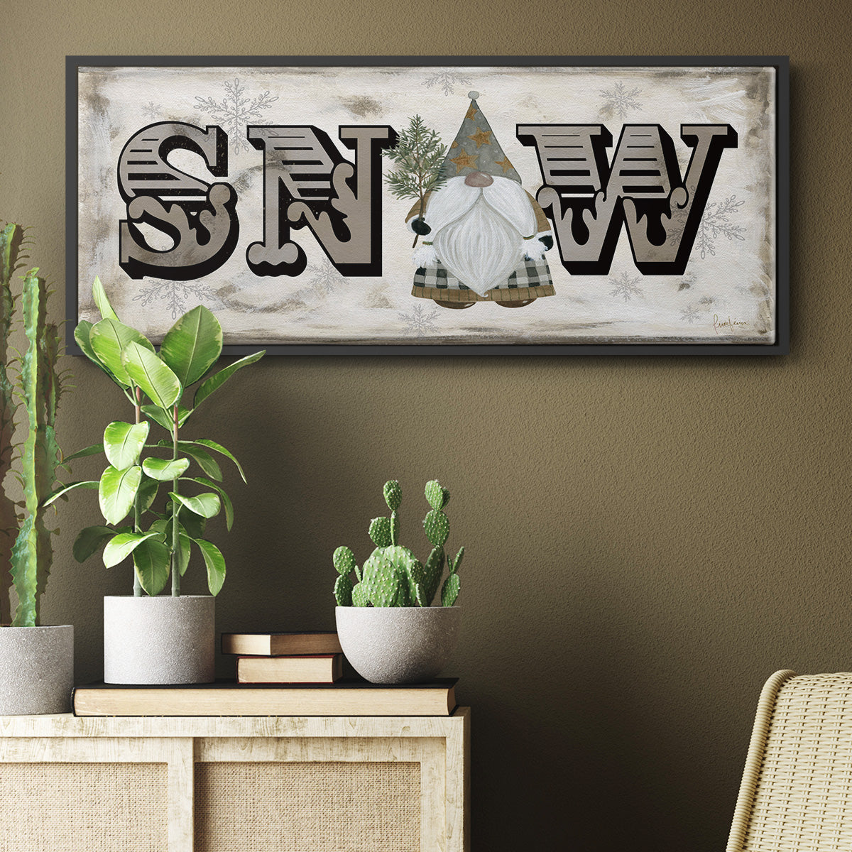 Winter Wonderland Friend Snow - Floater Framed Canvas Print