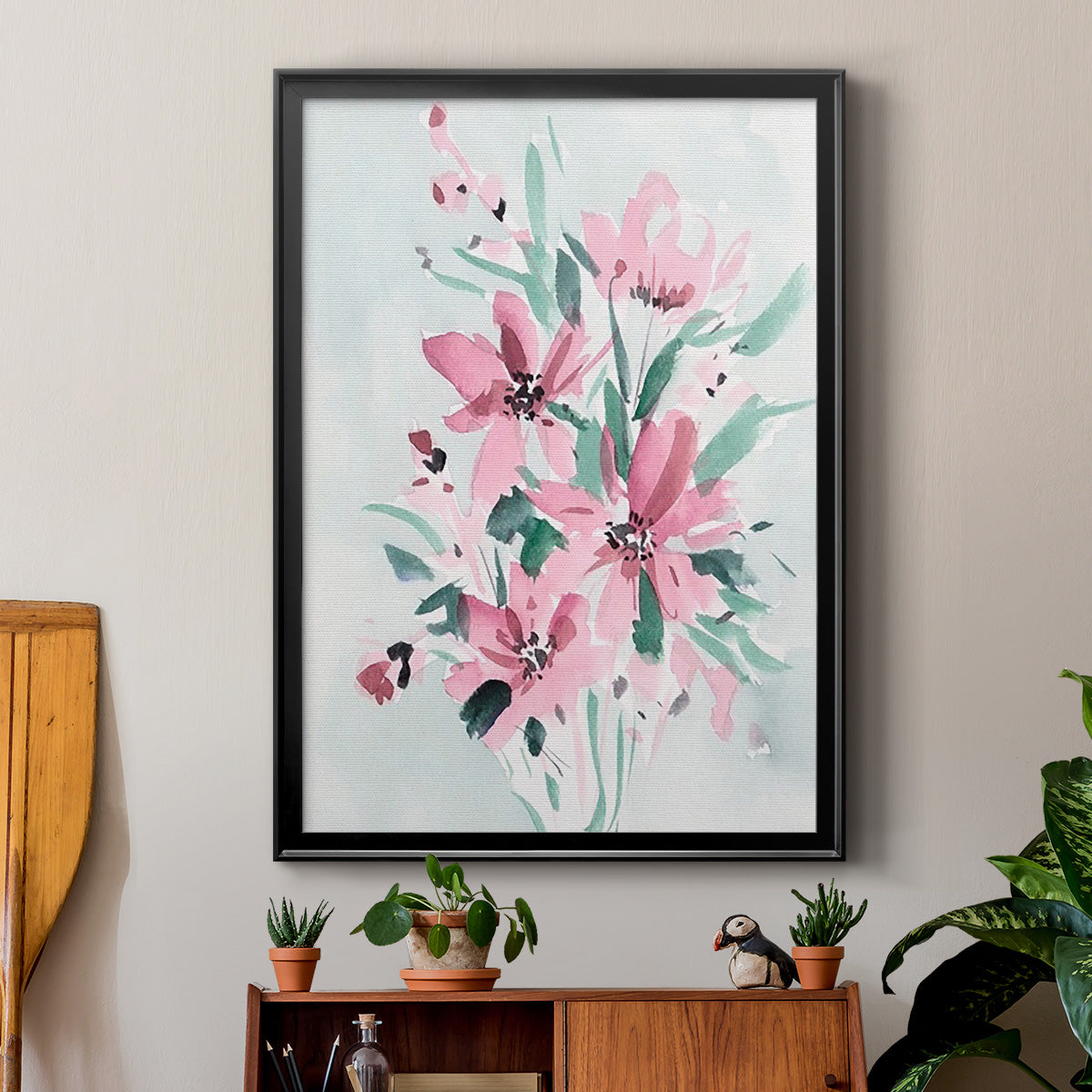 Posy Blooms I - Modern Framed Canvas Print