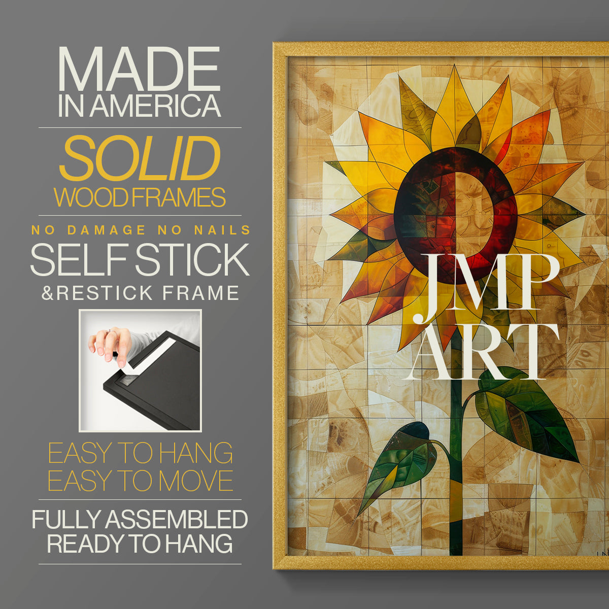 Floral Study Series CLVIII - Restickable Framed Art Set