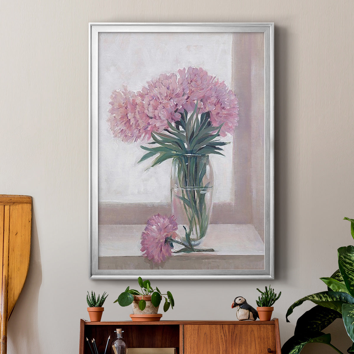 Windowsill Floral I - Modern Framed Canvas Print