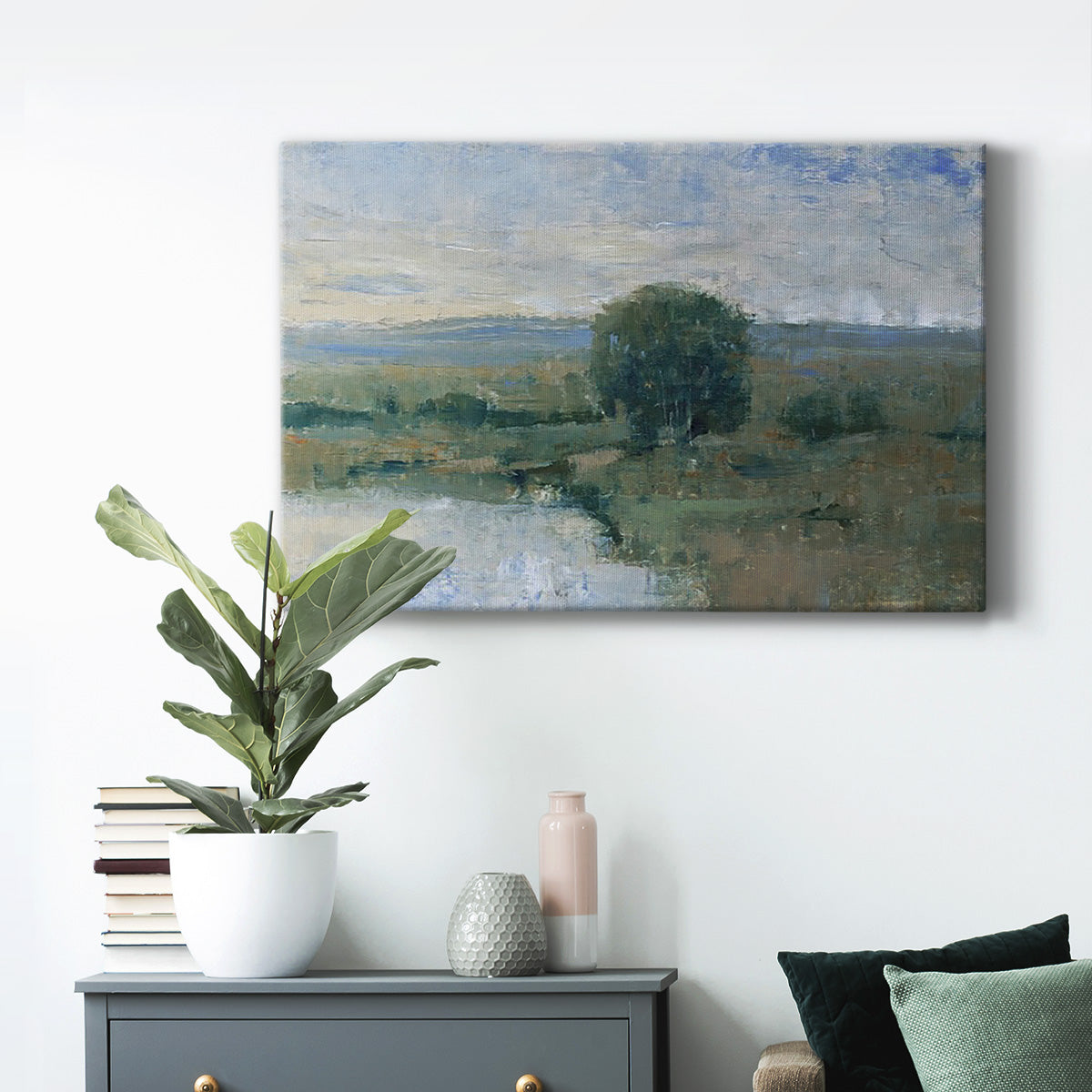 Riverbank Impression II Premium Gallery Wrapped Canvas - Ready to Hang