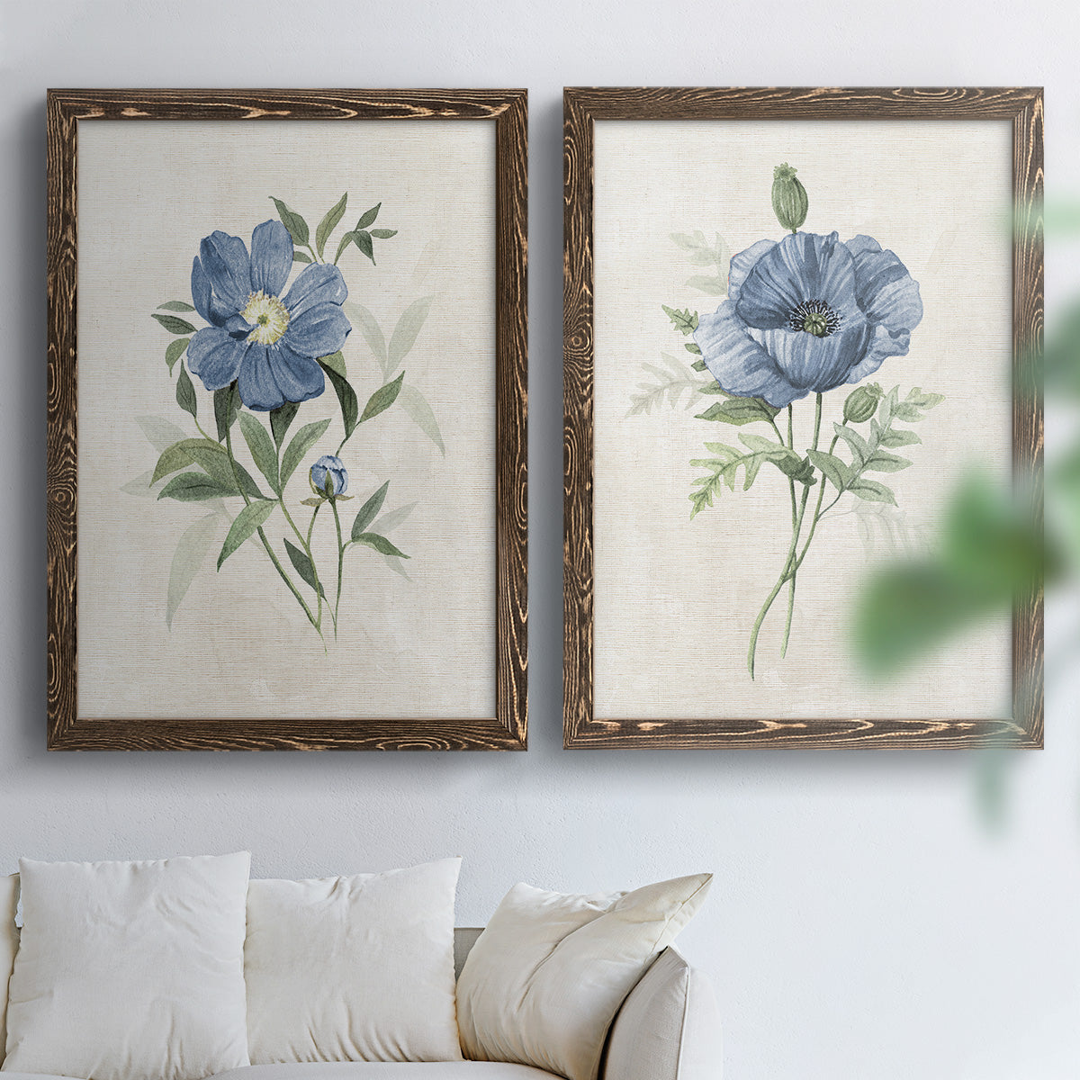 Farmhouse Periwinkle III - Premium Framed Canvas 2 Piece Set - Ready to Hang