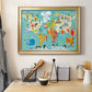 Children's World Map Premium Classic Framed Canvas - Ready to Hang