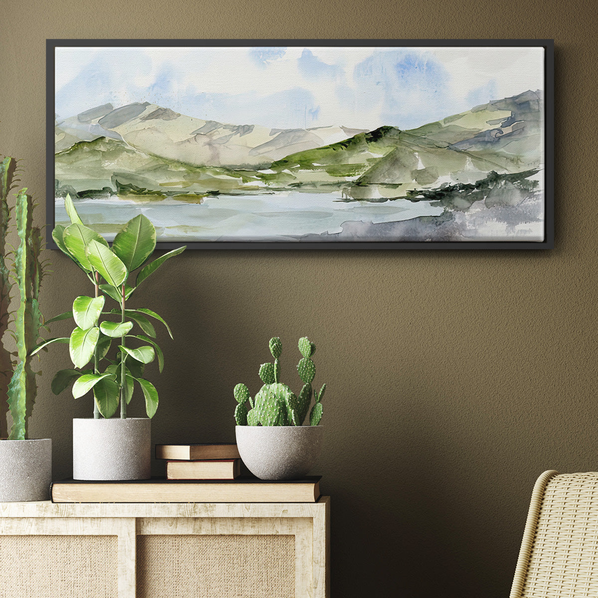 Serene Mountains I - Floater Framed Canvas Print