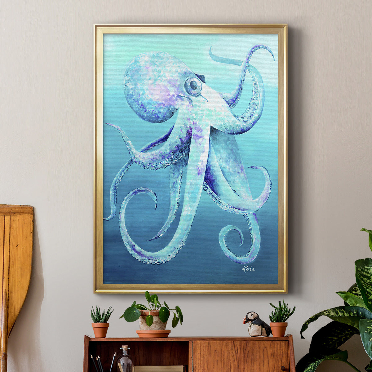 Octopus - Modern Framed Canvas Print