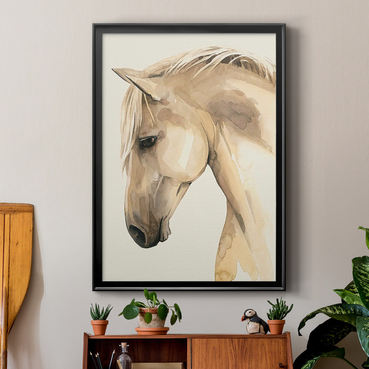 Golden Palomino II - Modern Framed Canvas Print