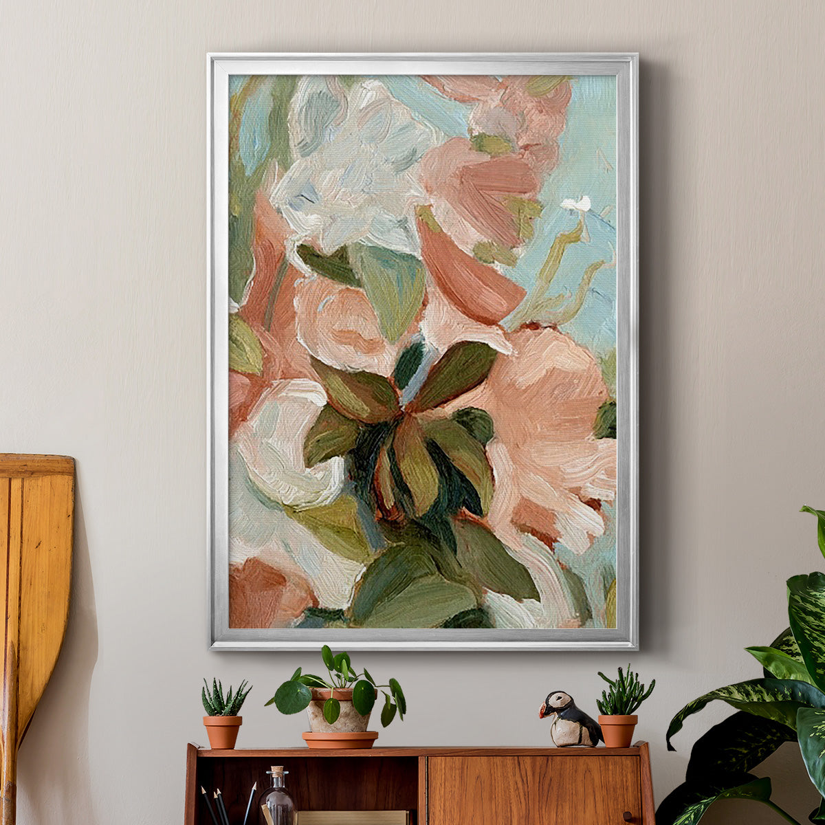 Bouquet Scatter IV - Modern Framed Canvas Print