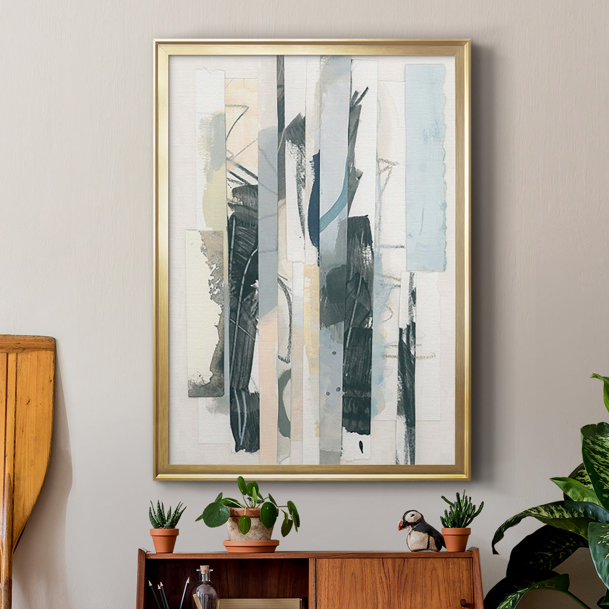 Paper Strata I - Modern Framed Canvas Print