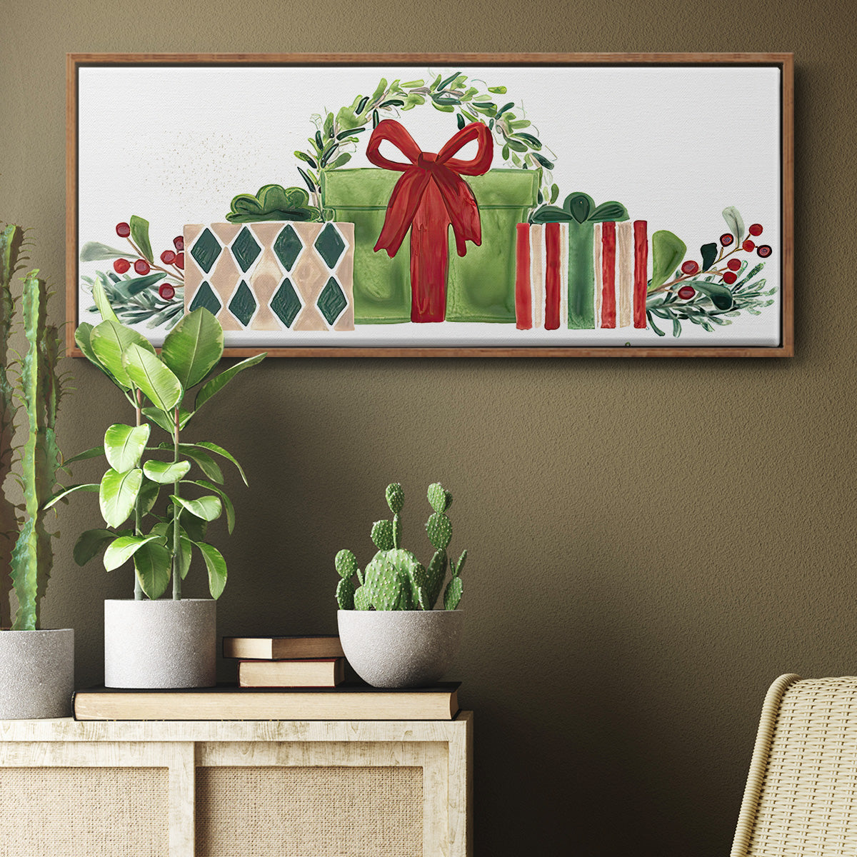 Woodland Holiday Collection D - Floater Framed Canvas Print