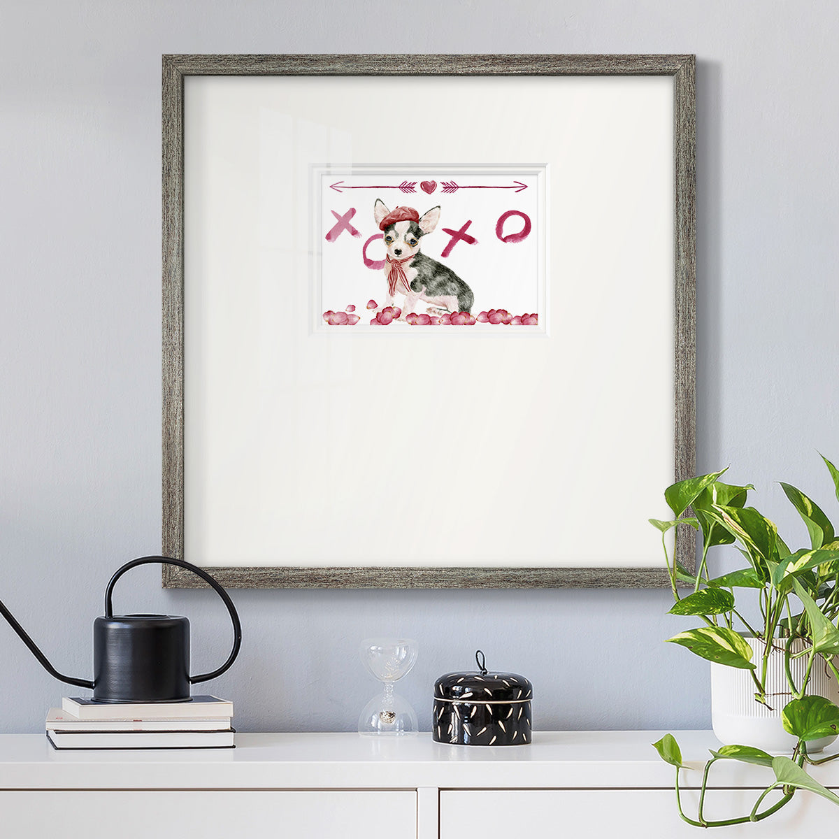 Puppy Valentine Collection A Premium Framed Print Double Matboard