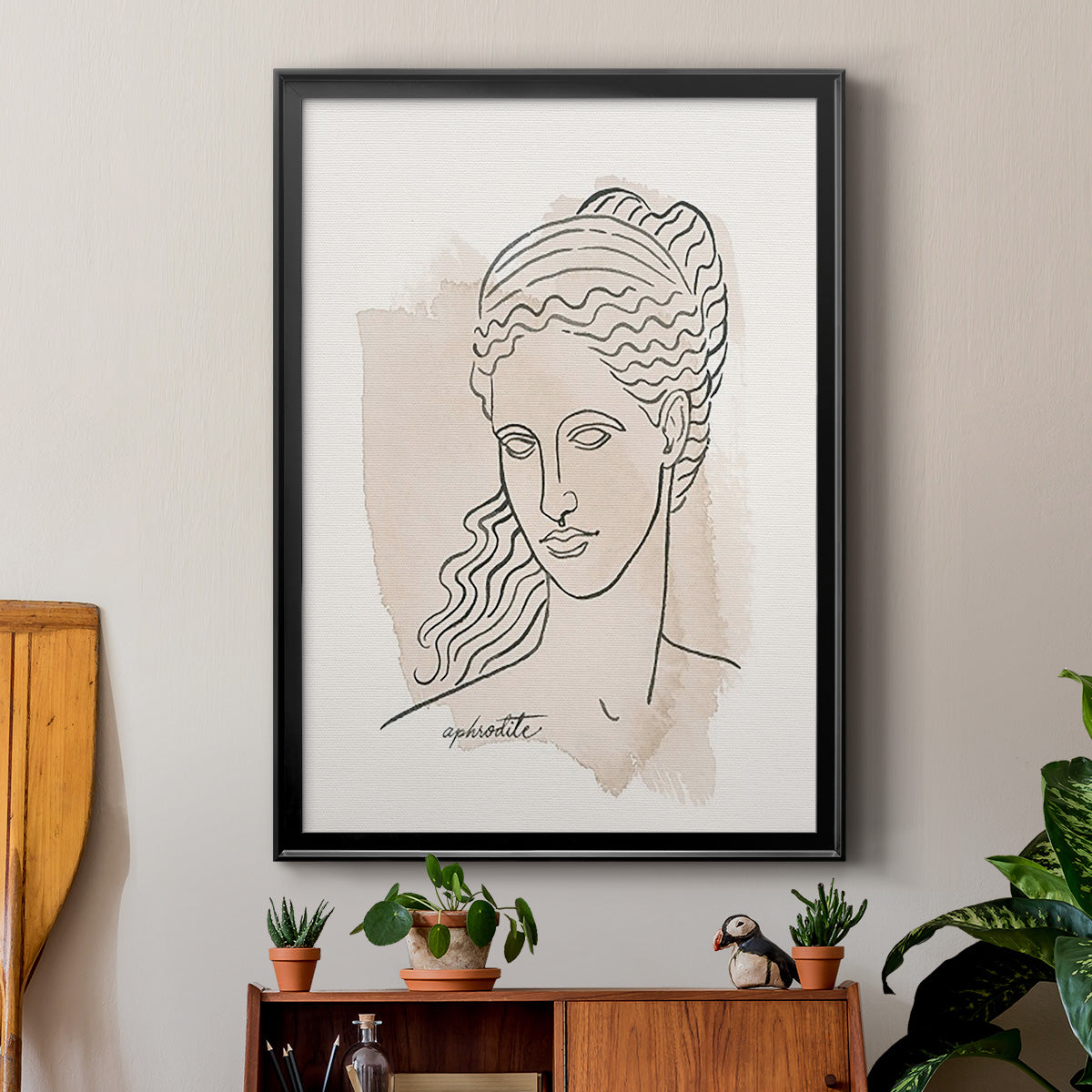 Greek Busts V - Modern Framed Canvas Print