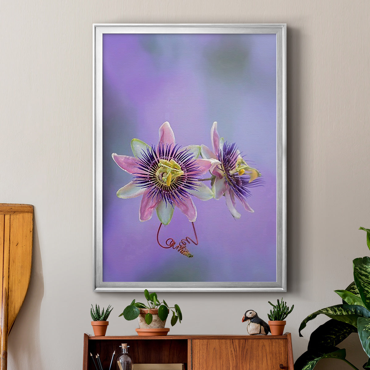 Exotic Flower Burst II - Modern Framed Canvas Print