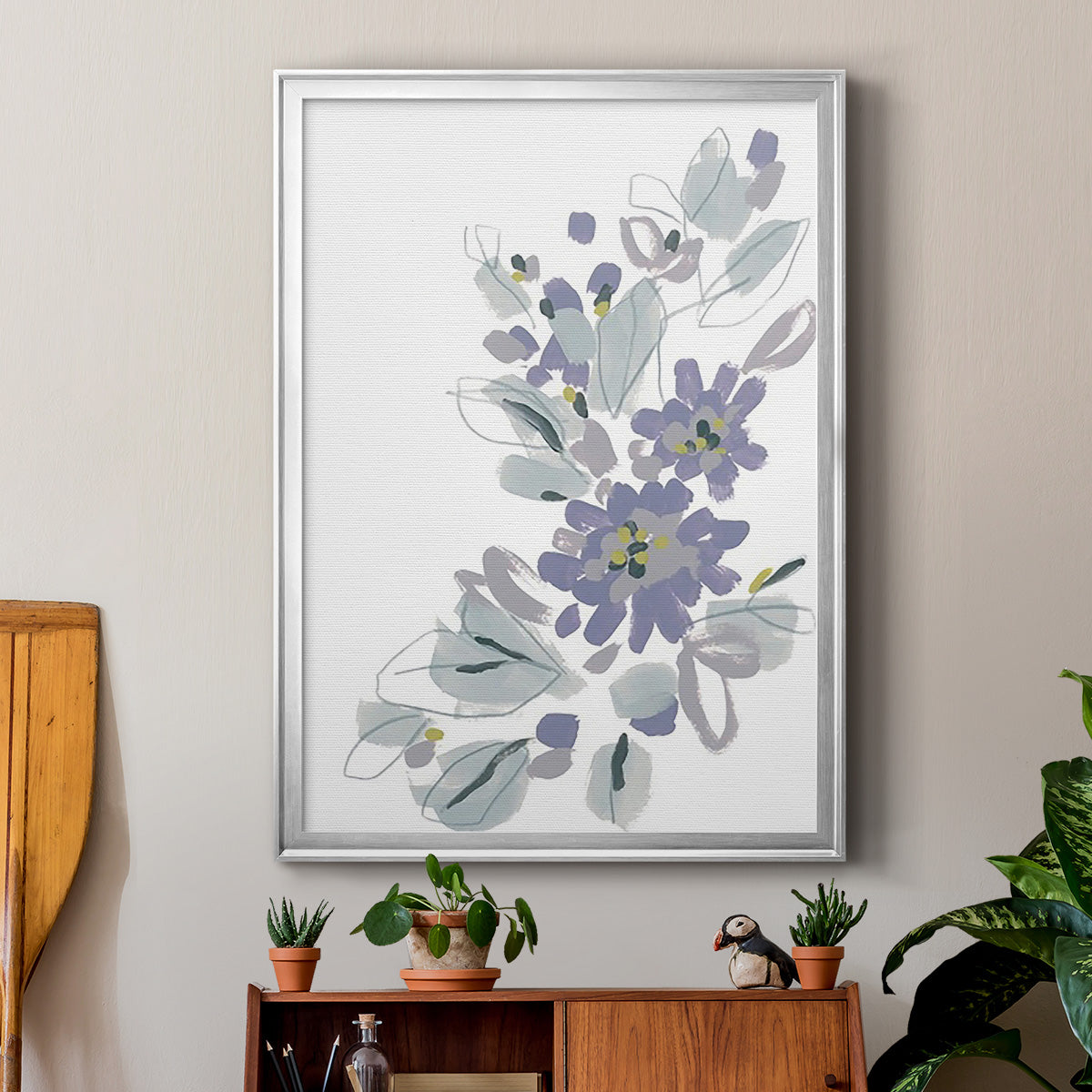 Periwinkle Patch II - Modern Framed Canvas Print