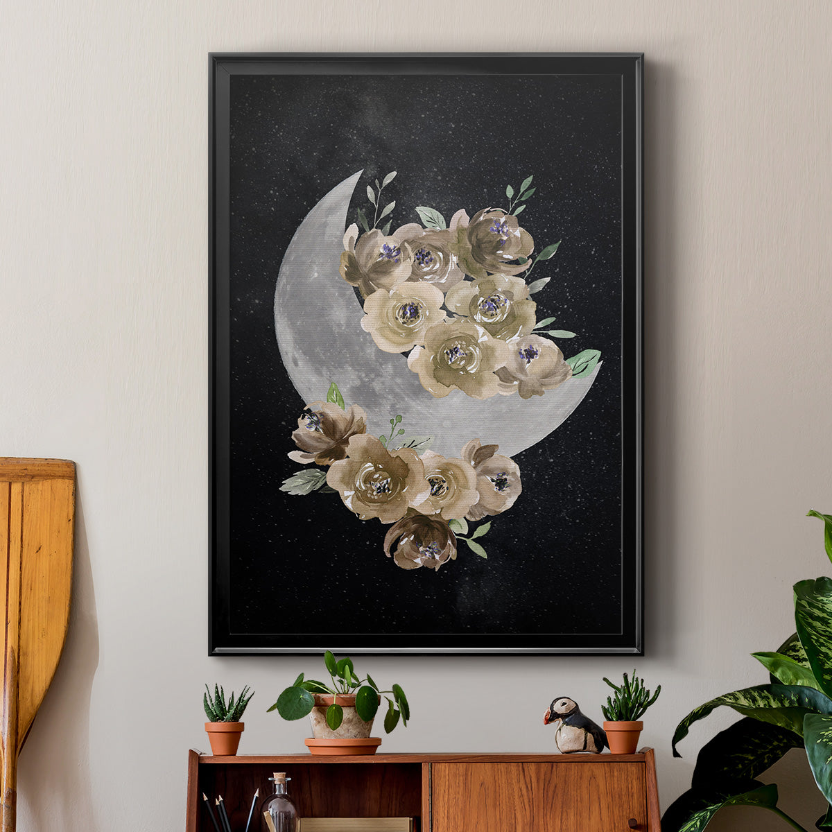 Bohemian Moon - Modern Framed Canvas Print