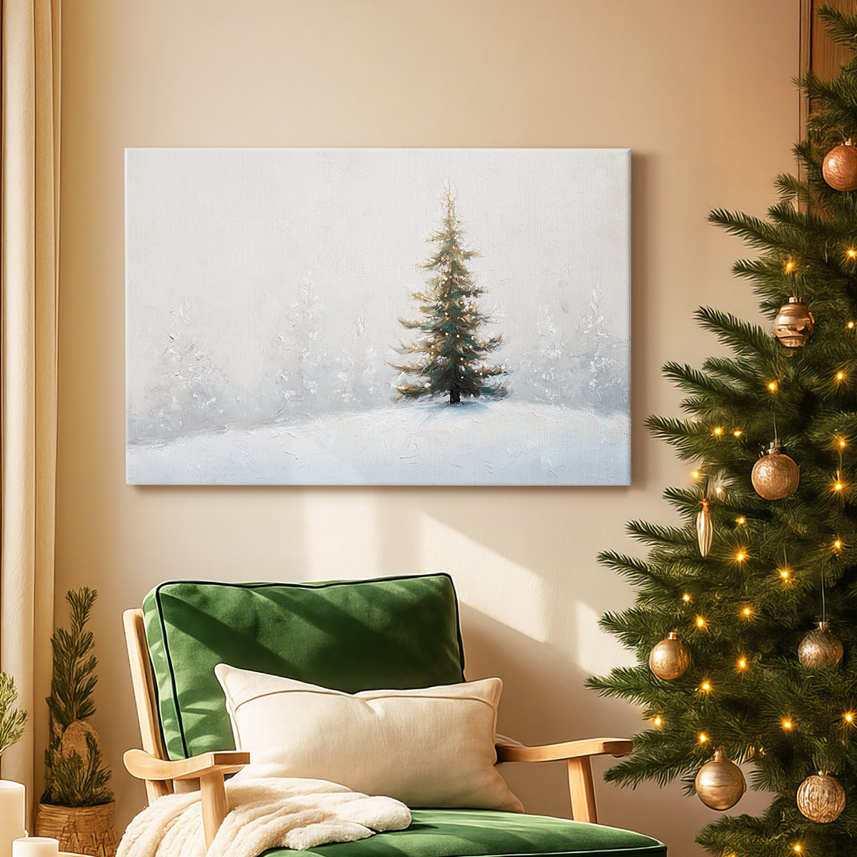 Sleigh of Frostlit Silence - Canvas Art Print