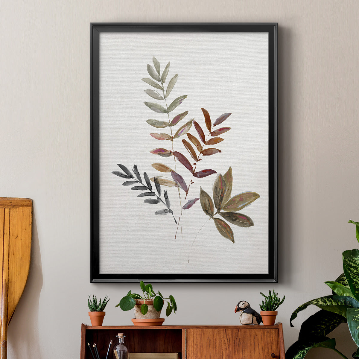 Autumn Leaves III - Modern Framed Canvas Print