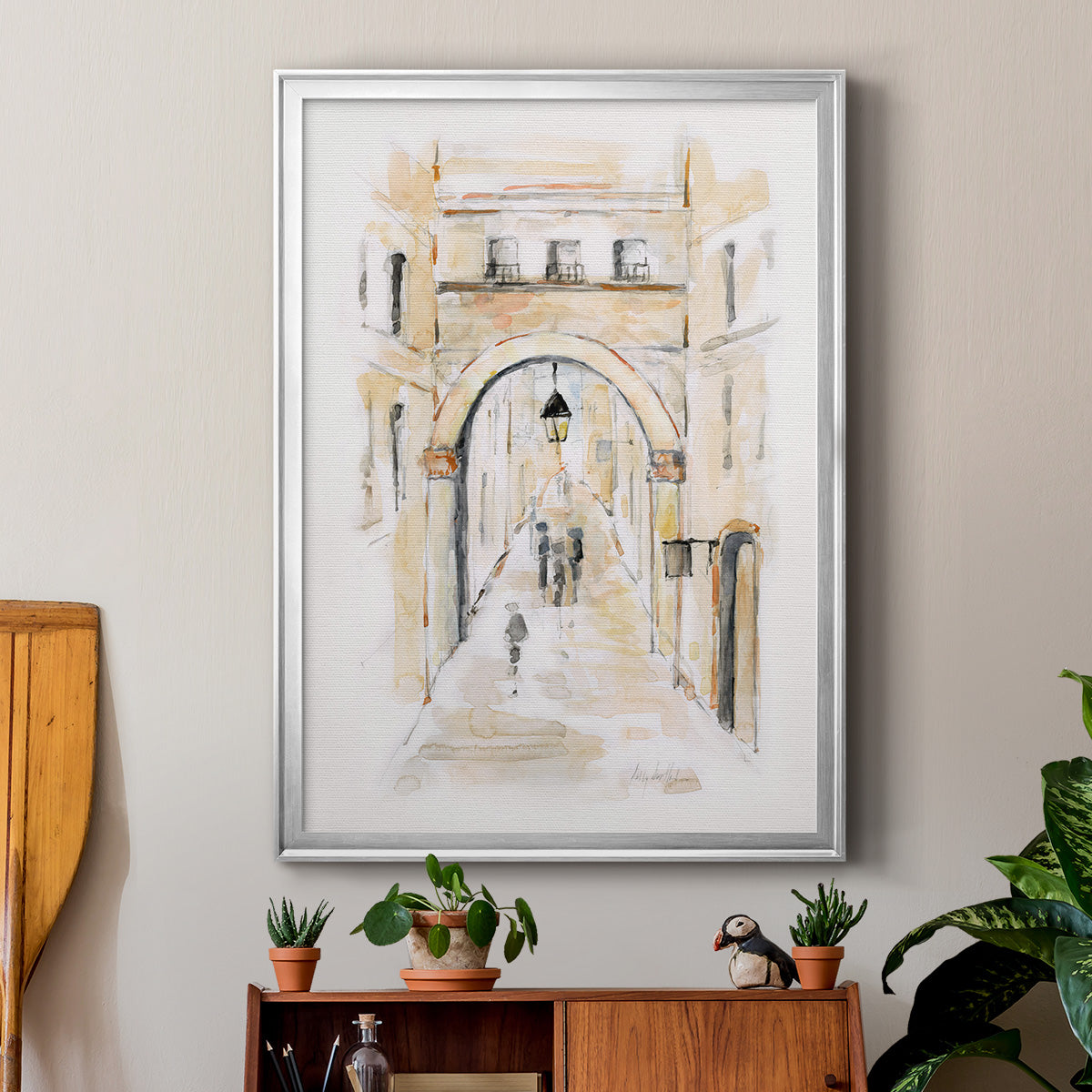 Venice Market Day I - Modern Framed Canvas Print