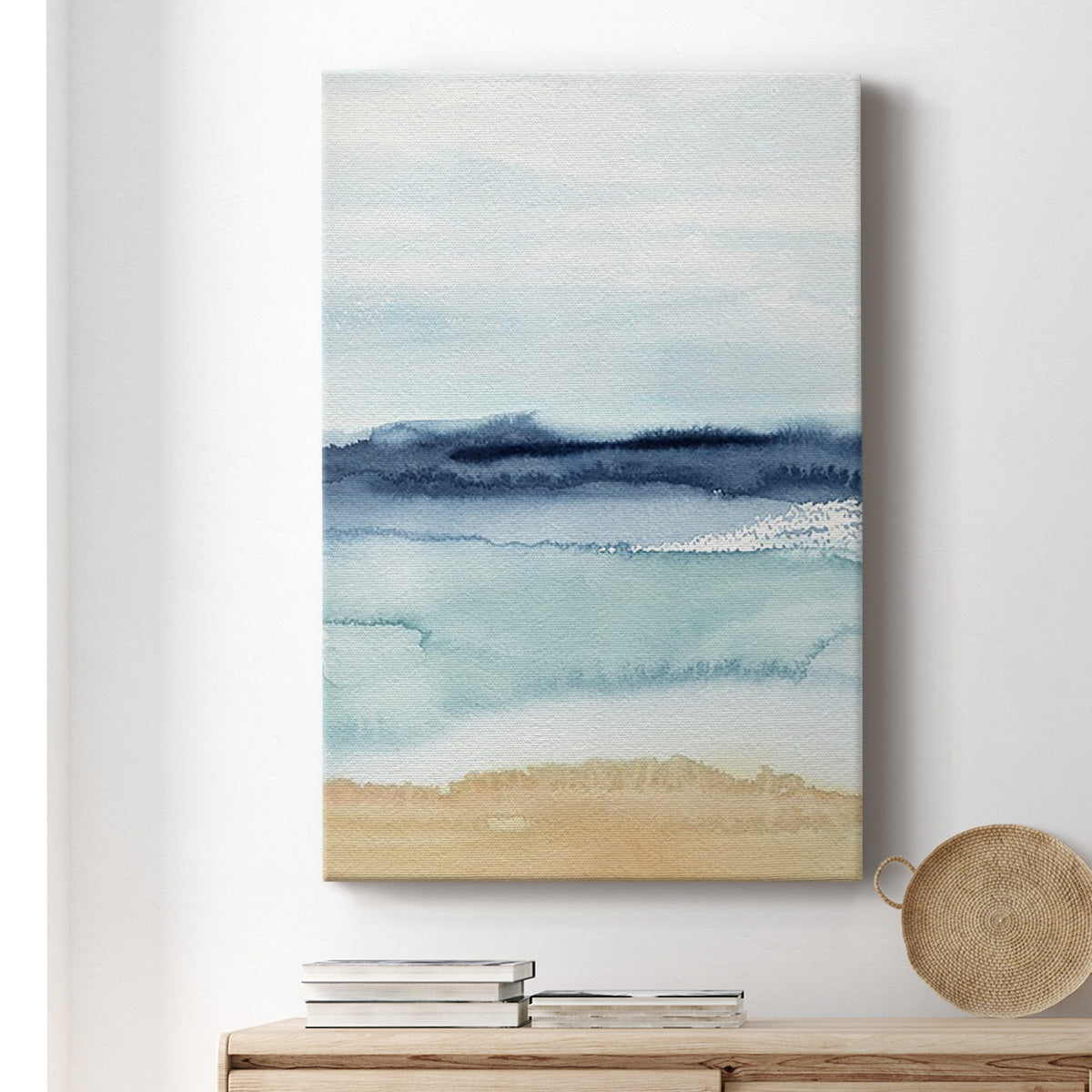 Watercolor Ocean Horizon II Premium Gallery Wrapped Canvas - Ready to Hang