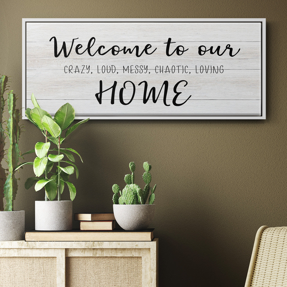 Welcome to Our Home - Floater Framed Canvas Print