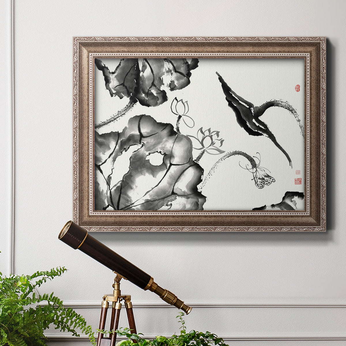 Lotus Study II Premium Framed Canvas- Ready to Hang