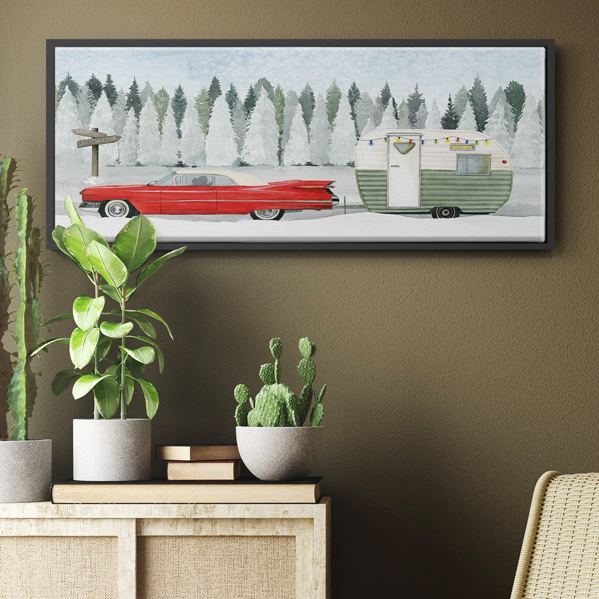 Holiday Roadtrip I - Floater Framed Canvas Print