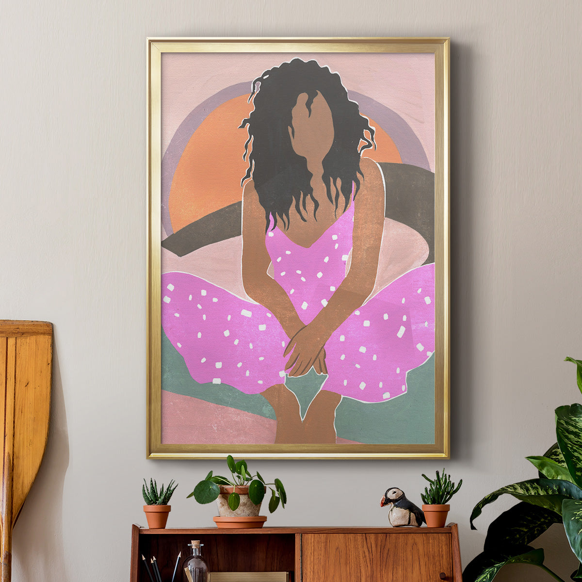 Curly Lady IV - Modern Framed Canvas Print