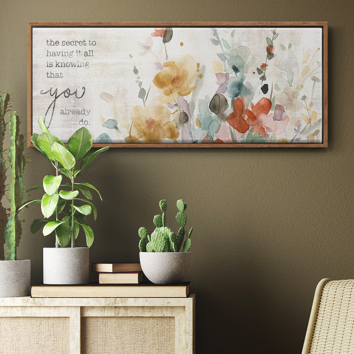 Full Bloom Verse - Floater Framed Canvas Print