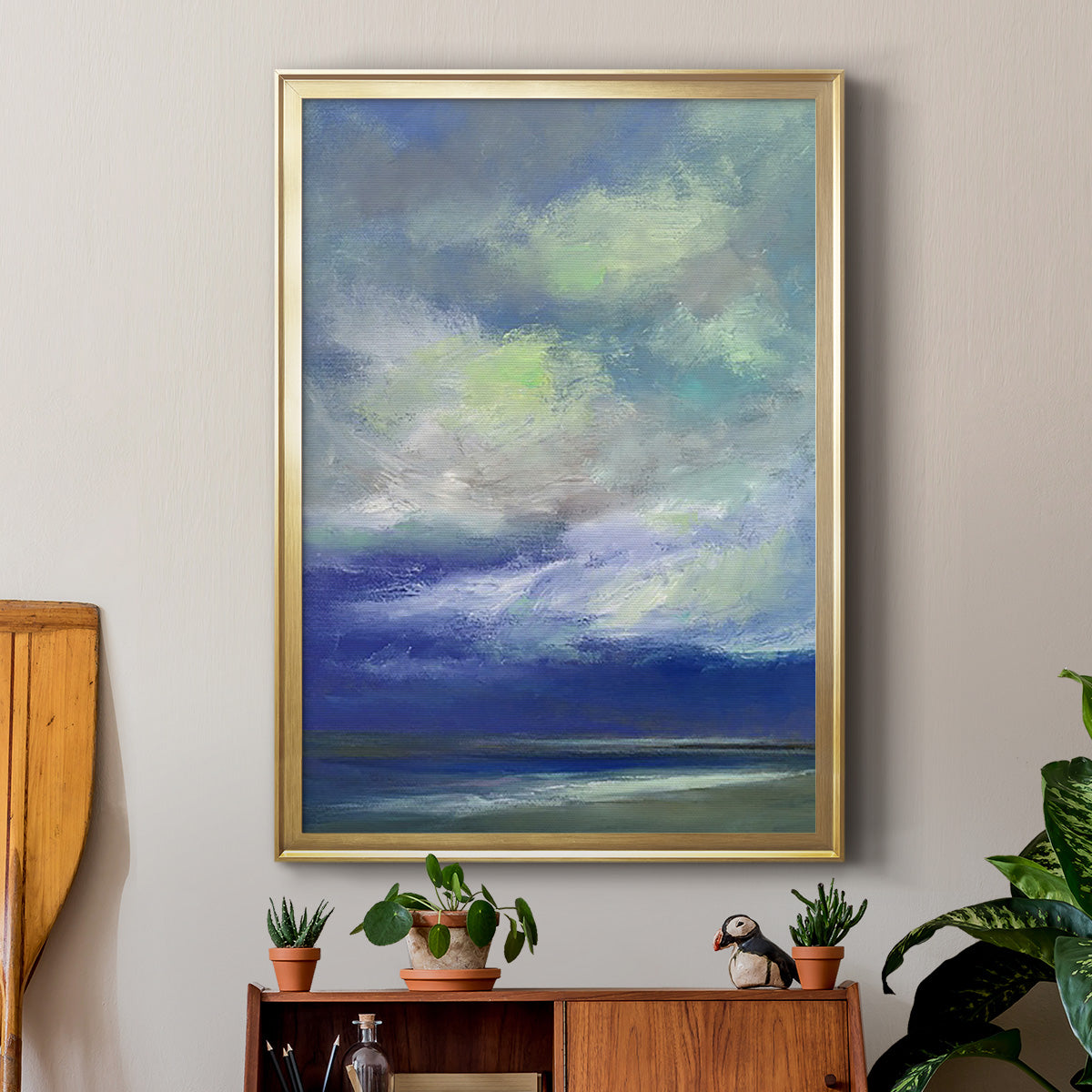 Island Dusk - Modern Framed Canvas Print