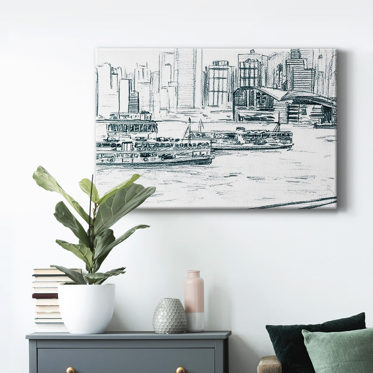 Ferryboats I Premium Gallery Wrapped Canvas - Ready to Hang