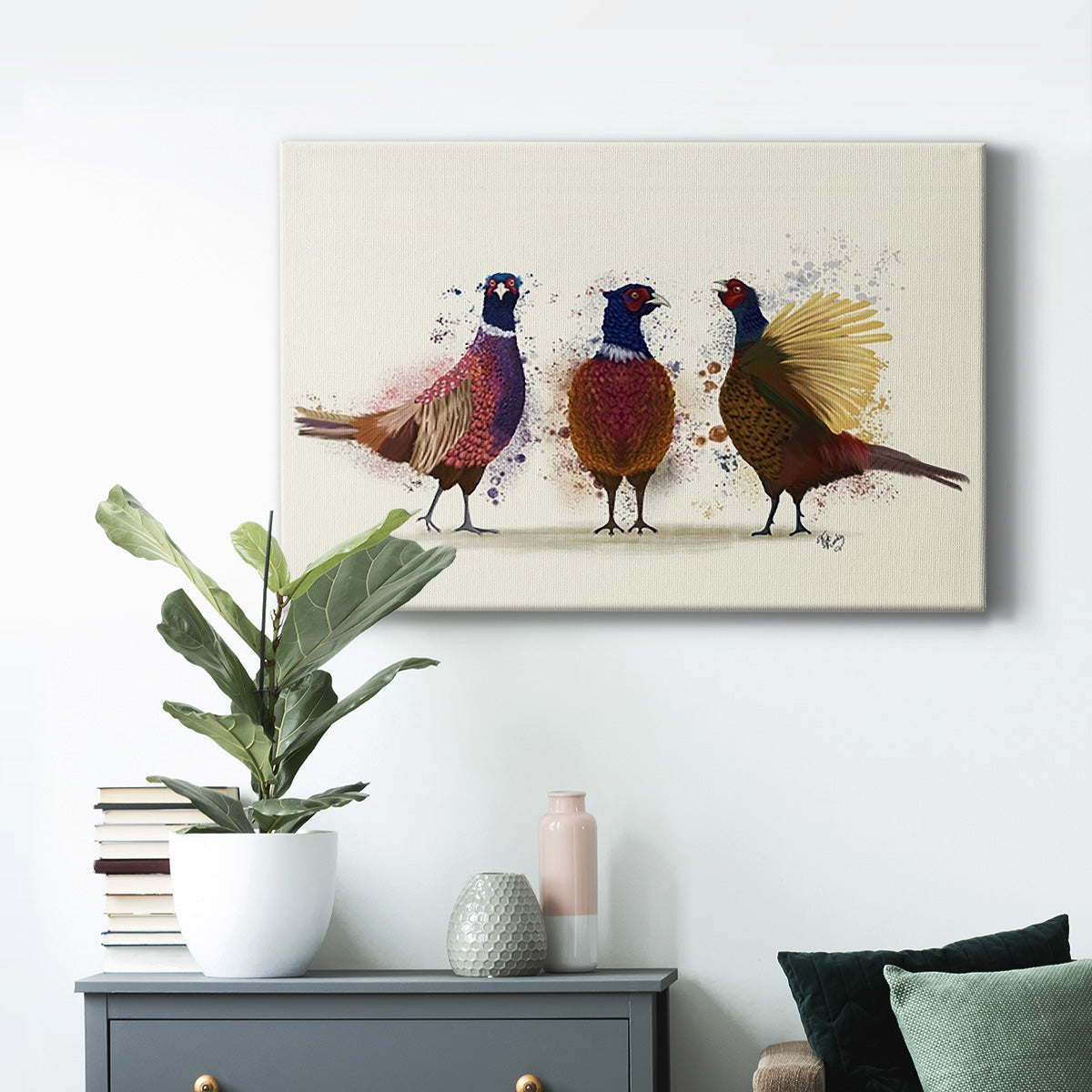 Pheasant Trio - Canvas Art Print