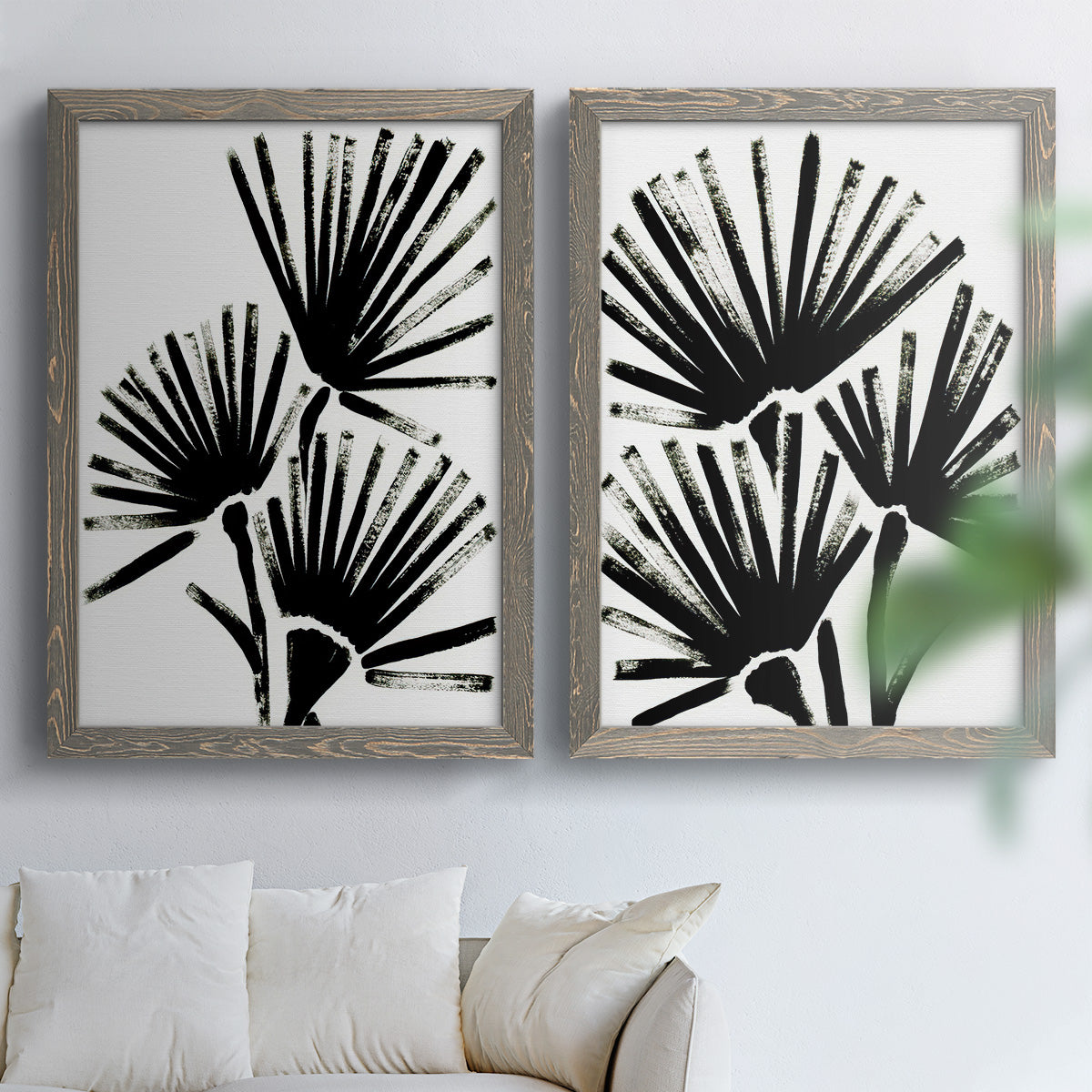 Fan Brush I - Premium Framed Canvas 2 Piece Set - Ready to Hang