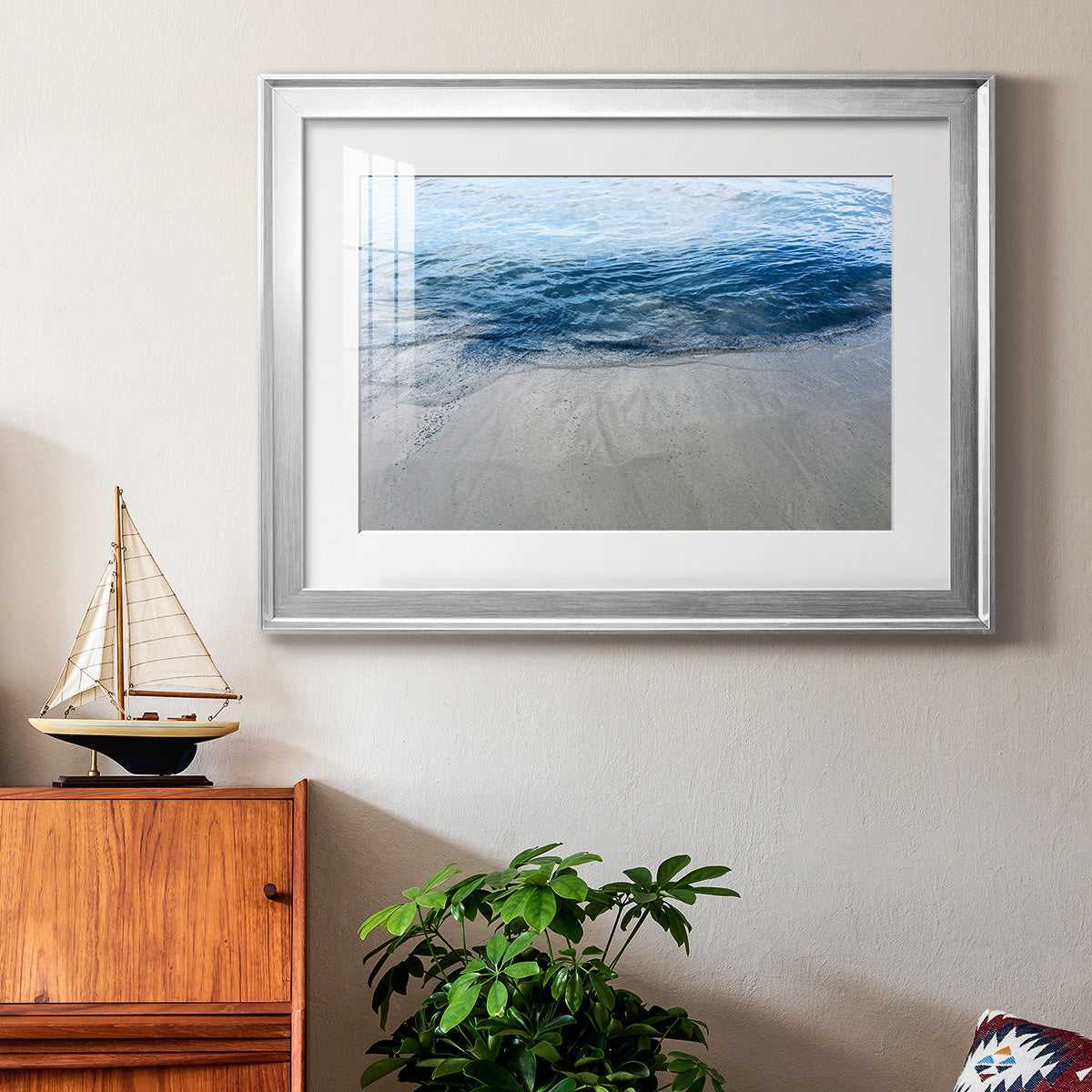 Aegean Blue Water - Modern Framed Art Print