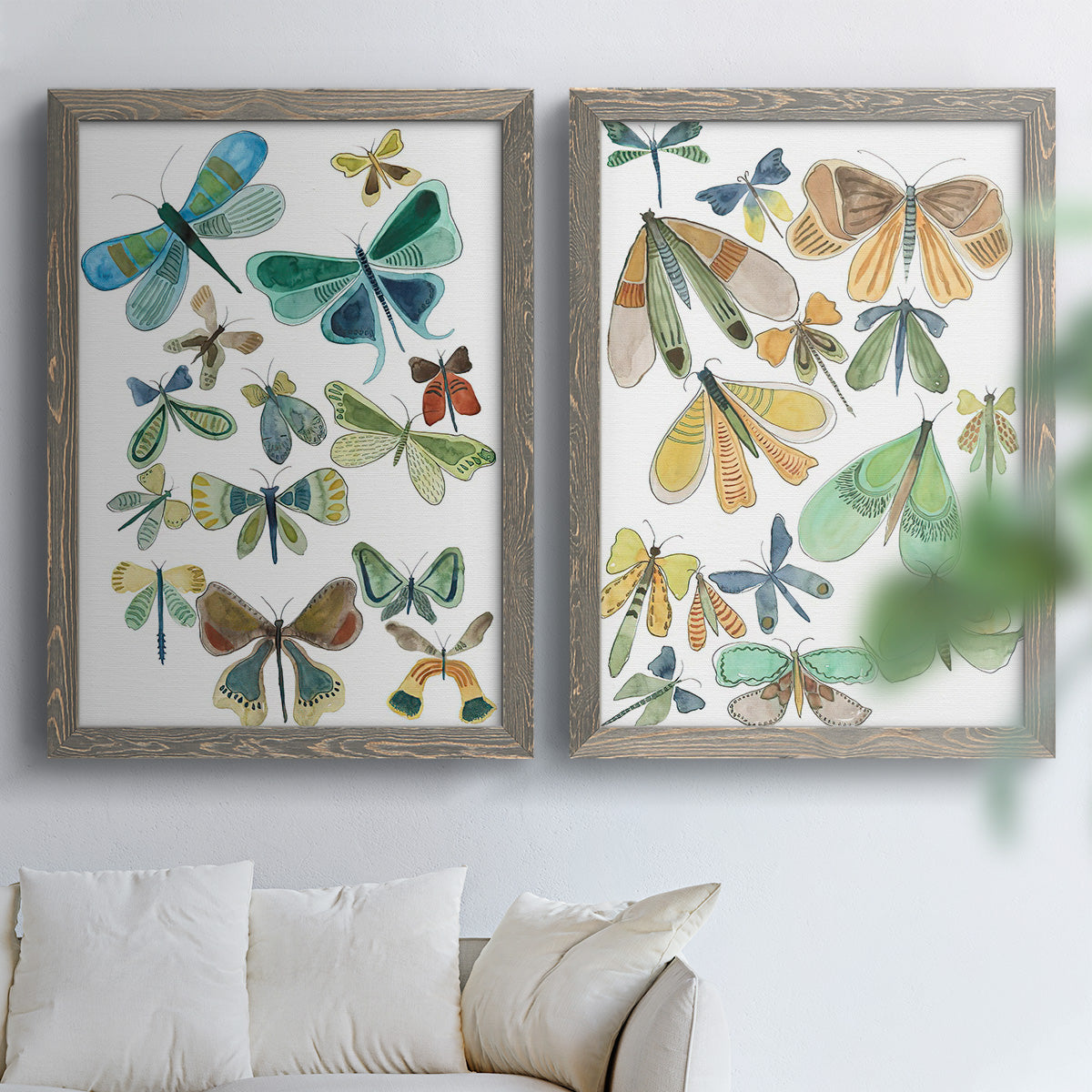 Wings Galore I - Premium Framed Canvas 2 Piece Set - Ready to Hang