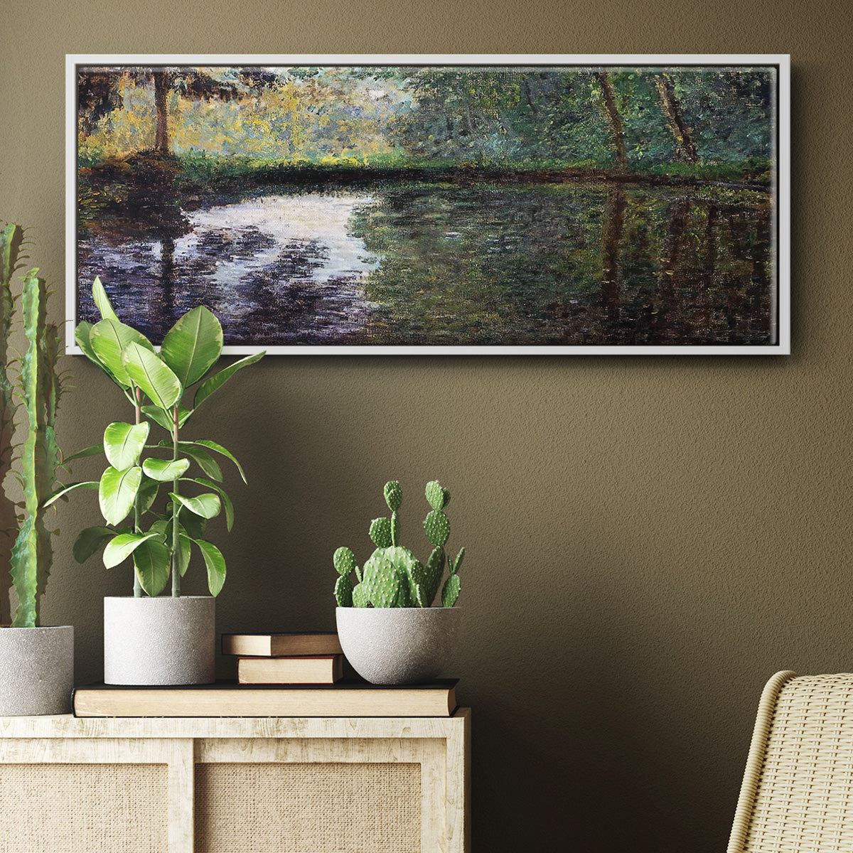 The Pond at Montgeron 2, 1876 - Floater Framed Canvas Print