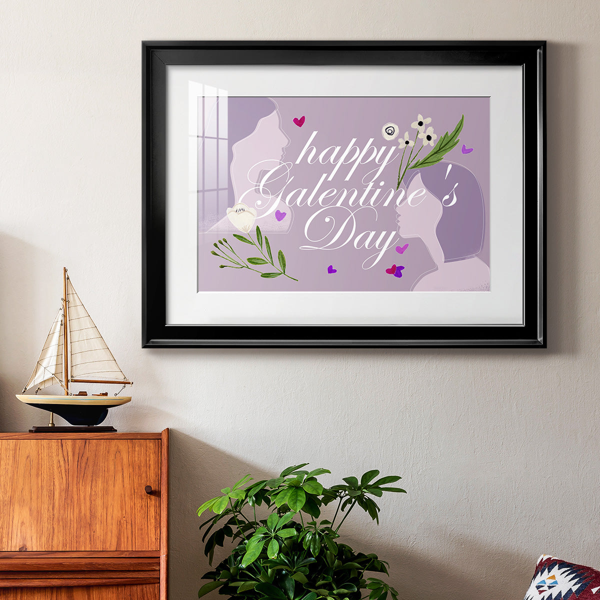 Happy Galentine's Day Collection A Premium Framed Print - Ready to Hang