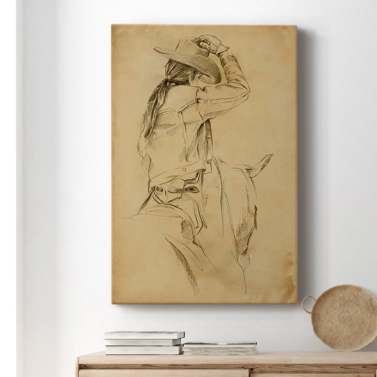 Cowgirl on Horseback II Premium Gallery Wrapped Canvas - Ready to Hang