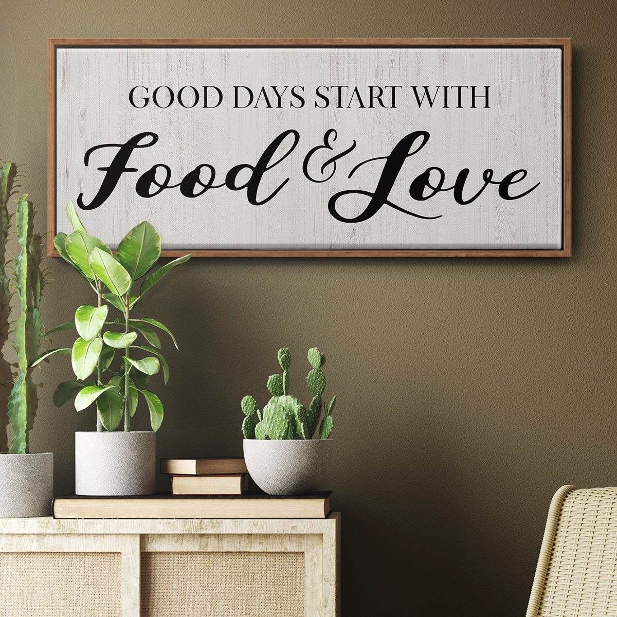 Food and Love - Floater Framed Canvas Print