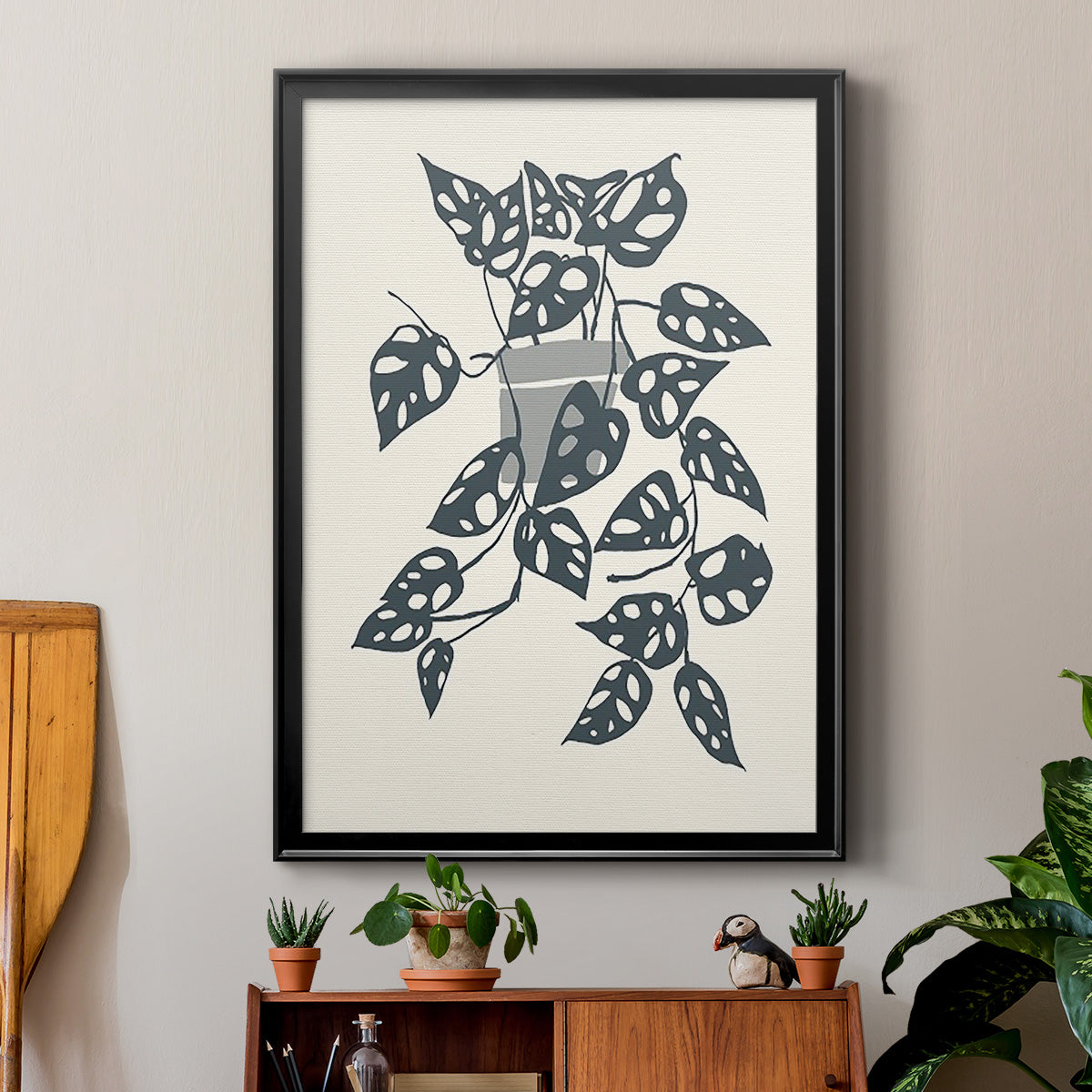 Growing Leaves II - Modern Framed Canvas Print