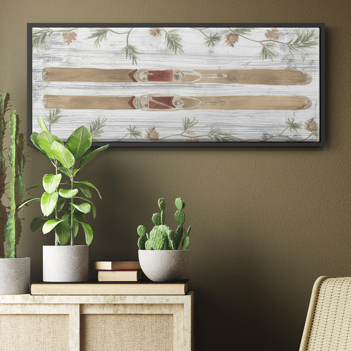 Pinecone Lodge Collection D - Floater Framed Canvas Print