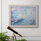 Impressionist industrial harbor scene by Paul Signac in an ornate weathered white frame displayed in a light-toned interior setting.
