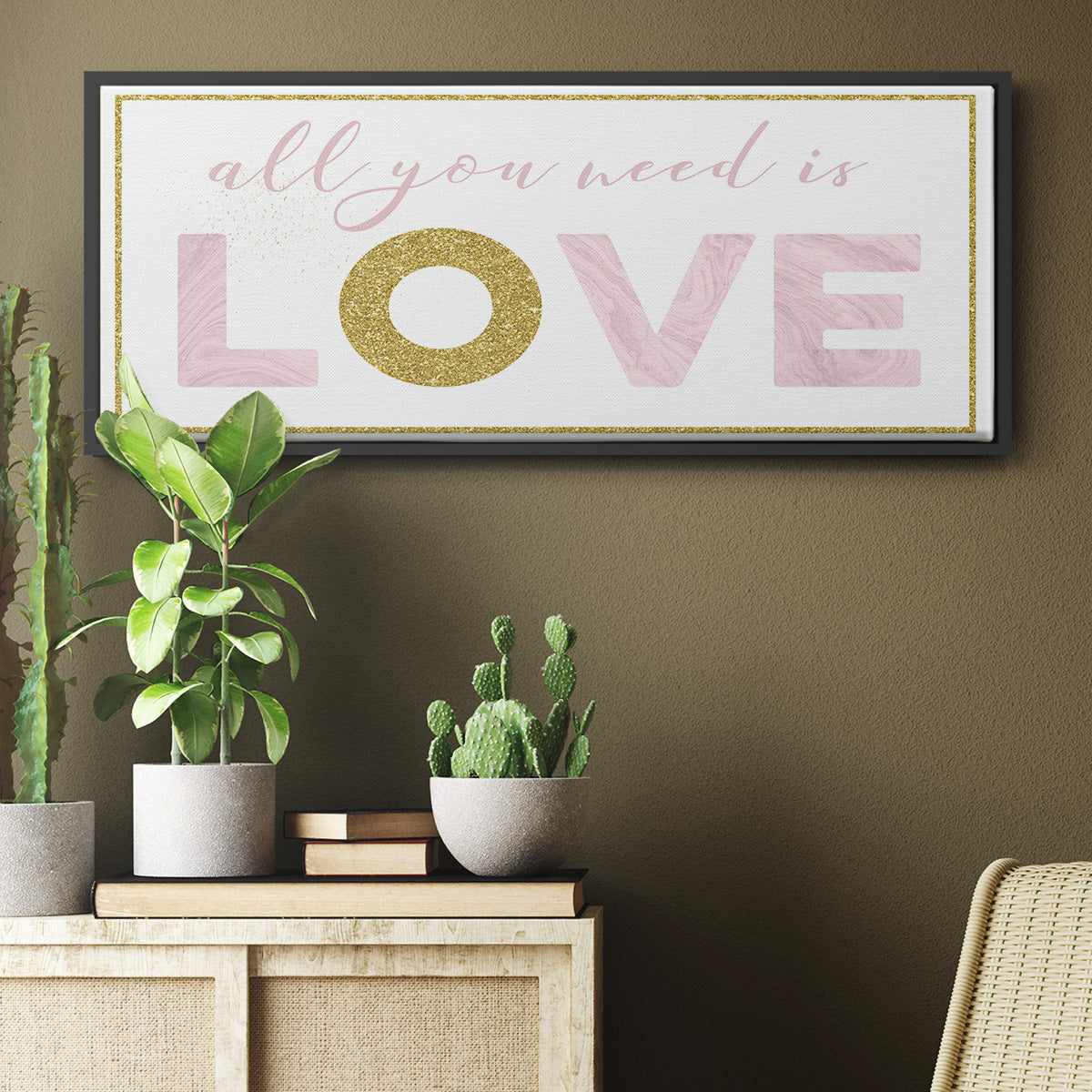 All You Need is Love - Floater Framed Canvas Print