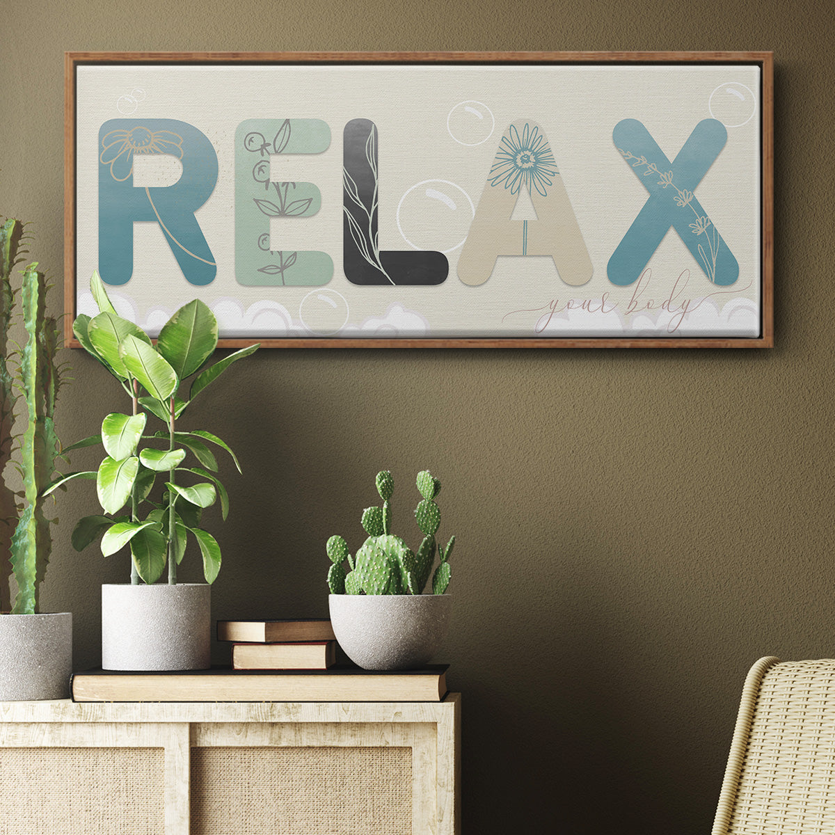 Relax Your Body - Floater Framed Canvas Print