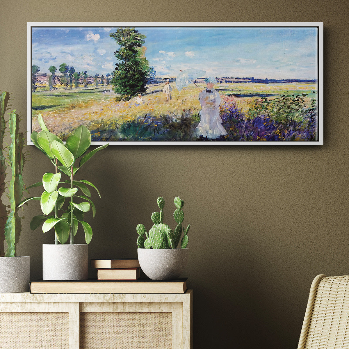 The Promenade, Argenteuil, 1875 - Floater Framed Canvas Print