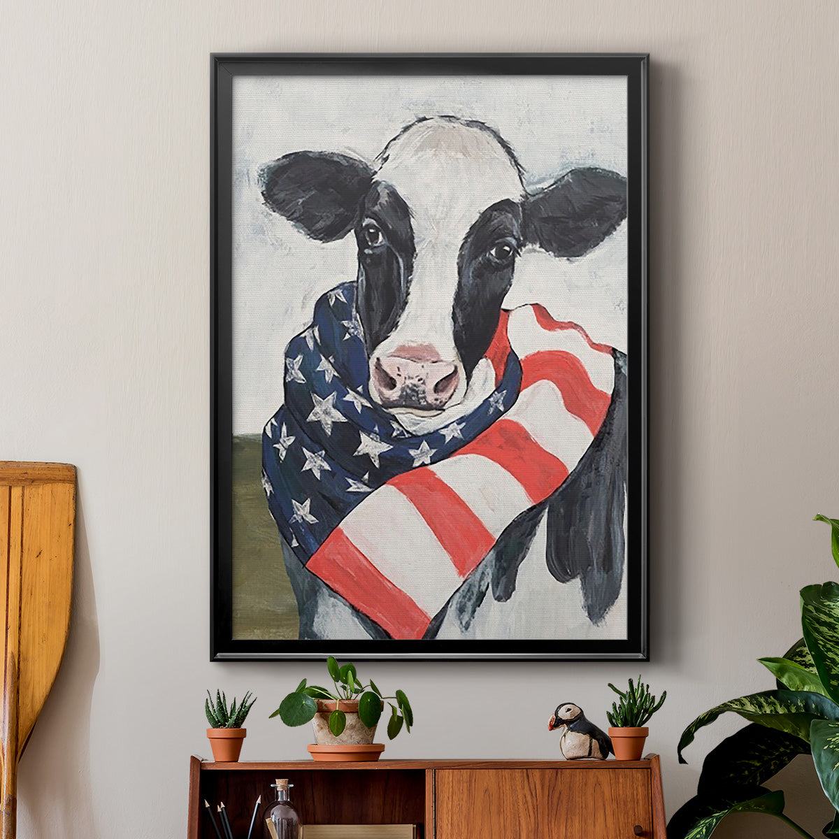 American Cow I - Modern Framed Canvas Print