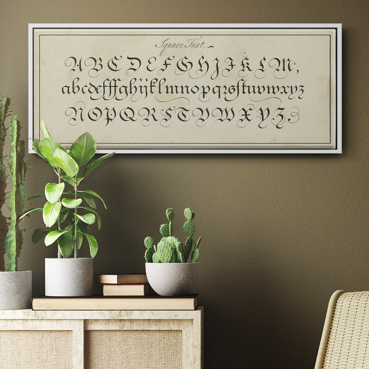 Manuscript Sampler III - Floater Framed Canvas Print