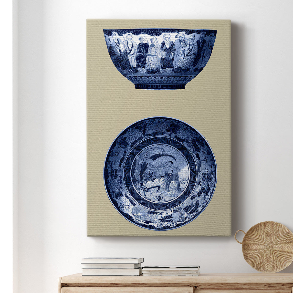 Porcelain in Blue and White II Premium Gallery Wrapped Canvas - Ready to Hang