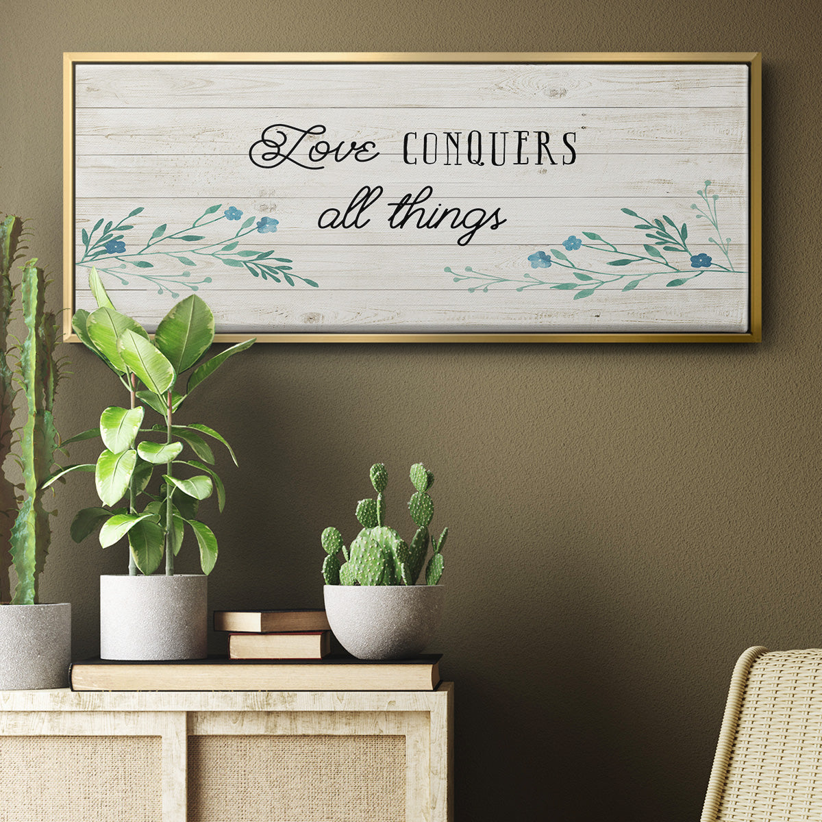 Floral Love - Floater Framed Canvas Print